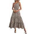 thumbnail image 1 of RKSTN Women's Summer Dress One Shoulder Sleeveless Long Dress Printing Ruffle Maxi Dress, 1 of 6