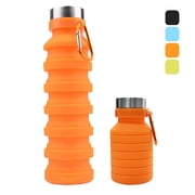 Amerteer Collapsible Water Bottle BPA Free, FDA Approved Food-Grade Silicone Portable Leak Proof Travel Water Bottle with Carabiner,Portable Leak Proof Sports Water Bottle, 18oz