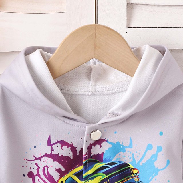 RXIRUCGD Chandail à Col de Baseball Décontracté pour Enfants, Imprimé Tendance et Cool, Uniforme de Baseball ( Gris, Taille : 2 Ans )