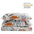 thumbnail image 4 of JML Ensemble de Courtepointe Florale, 3 Pcs, Microfibre Douce, Très Grand Lit, Bleu, 4 of 6