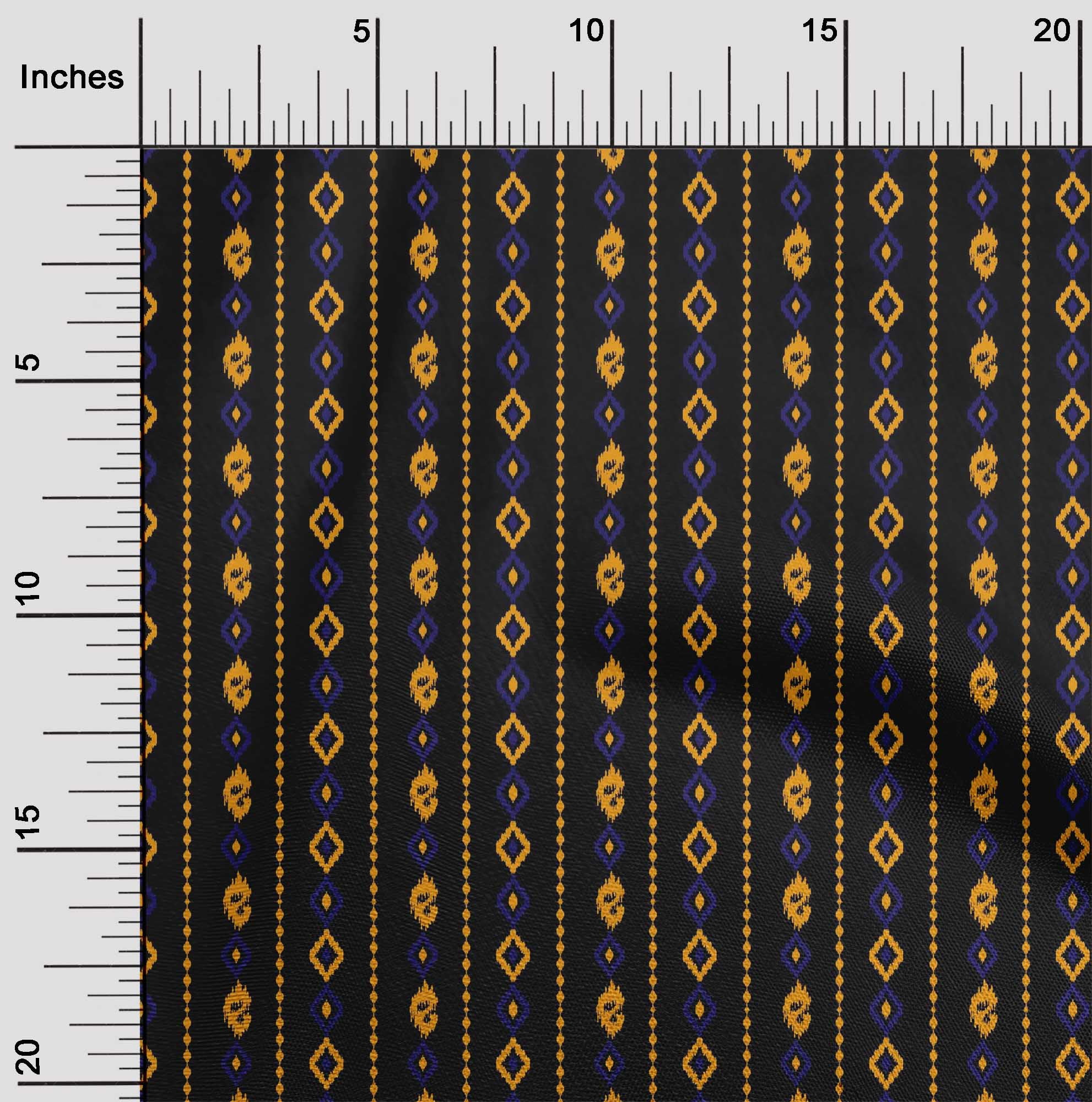 oneOone en Jersey de Viscose à Rayures & Tissu Imprimé Ikat Géométrique 1 Yard 60 Inch Wide