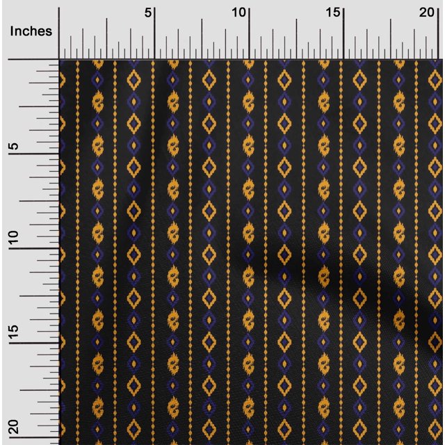 oneOone Cotton Silk Fabric Stripe & Geometric Ikat Printed Craft Fabric BTY 42 Inch Wide