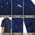 thumbnail image 4 of TOPTIE Combinaison de Travail à Manches Courtes pour Hommes, Légère, avec Fermeture Éclair à l'Avant, Taille Élastique, 4 of 7