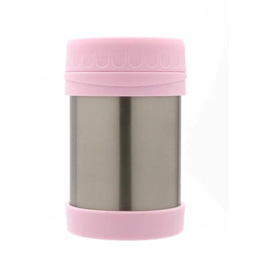 Mainstay 350ML Silver&Pink Kids Food Jar ,SS304 Inner SS201 Outer PP Lid Silicone Ring Food Container, Back to School Supplies