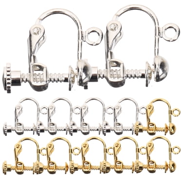 Miangastore Clip on Earring Backs for Non Pierced Ears Made of Alloy in Assorted Color for Decoration 12 Pieces