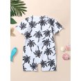 thumbnail image 3 of Faithtur Baby Boys Rash Guard Swimsuit, Cute Shark/Tree Print Short Sleeve Zip Up Swimwear, 3 of 9