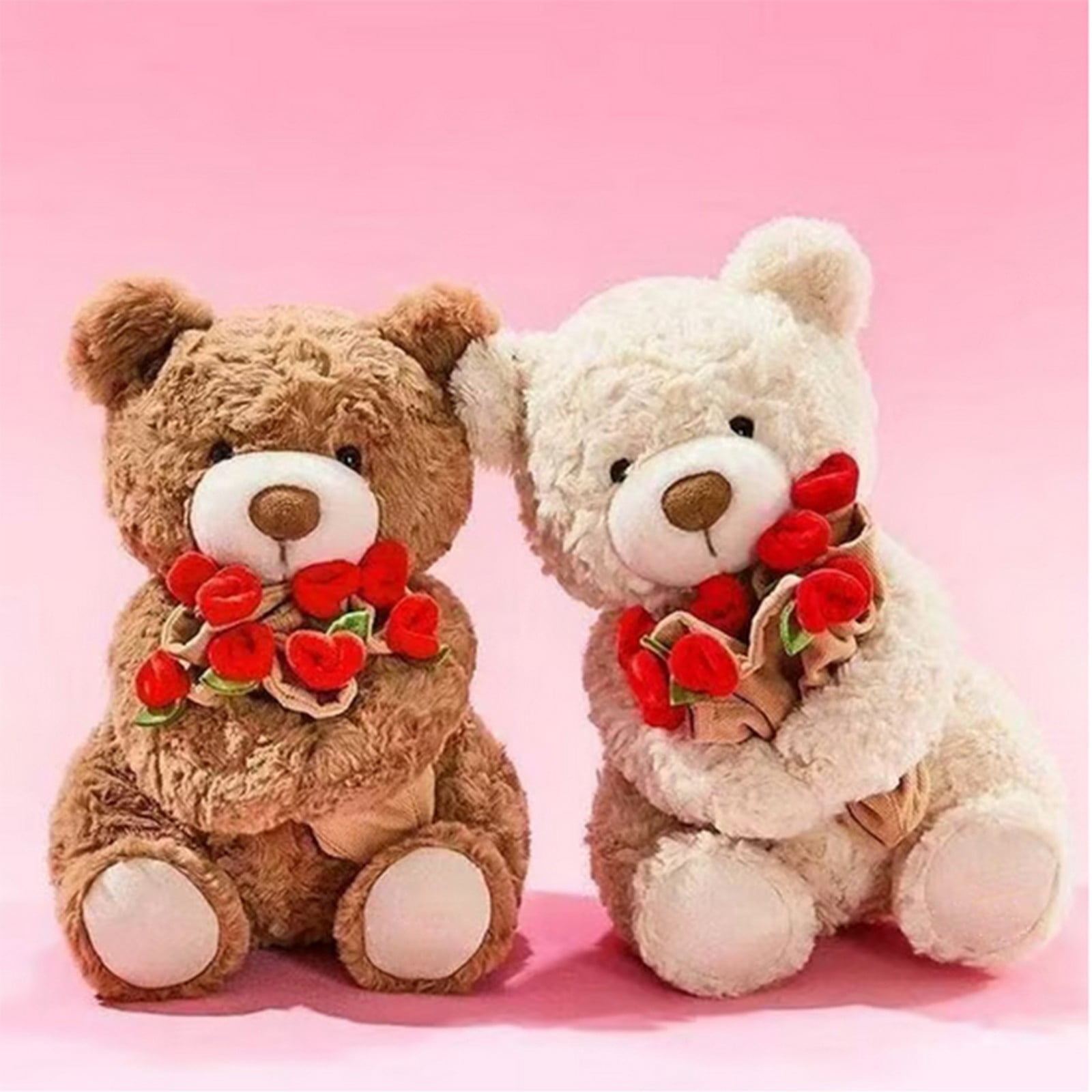 YYV A Gift for The Recipient Cute Teddy Bear Plushs Toy With Red Rose