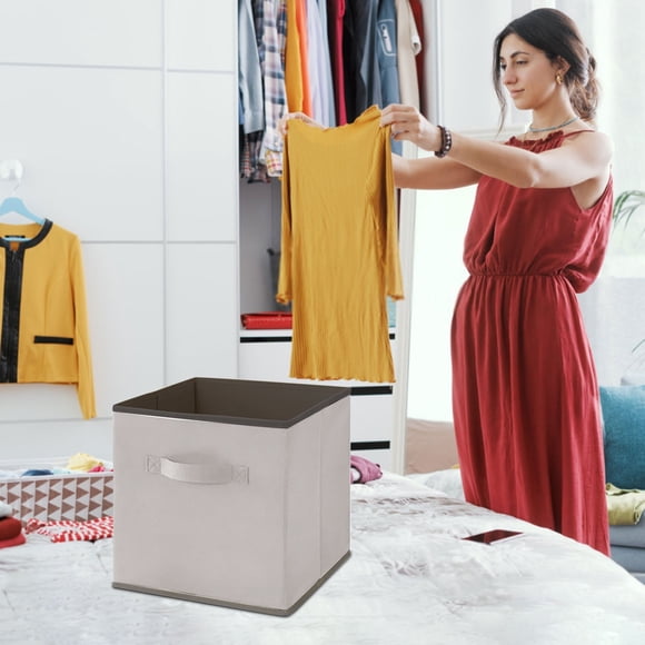 Saving Sale! Cameland Lidless Clothes And Toys Organizer Desktop Storage Box Closet Drawer Non-woven Storage Box Beige Style