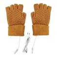 thumbnail image 2 of MTBLYS Usb Heating Knitted Gloves Winter Warm Hand Protection Fingerless Touchscreen Design Half Finger Unisex 5V Usb Powered Workout Cycling Camping Use, 2 of 3