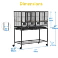 thumbnail image 5 of AKDSteel 41" Divided Breeding Flight Bird Cage With Detachable Rolling Stand, Spacious Birdcage With Two Separate Areas, Perches, Feeder Doors, Slide-Out Tray, And Storage Shelf For Cockatiels, 5 of 5