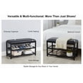 thumbnail image 4 of 2 Tier Shoe Bench, Padded Seat Metal Frame, Entryway Organizer, 4 of 9
