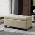 thumbnail image 4 of Ottomane de rangement moderne rectangulaire revêtue de tissu – beige, 4 of 7