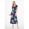 thumbnail image 5 of Robe Longue Simple Hawaïenne pour Femme à Manches Cap Luau 2TG Ananas Jardin Bleu Marine, 5 of 5
