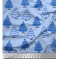 thumbnail image 1 of Soimoi Crepe Silk Fabric Christmas Tree Block Fabric Prints by Yard 42 Inch Wide, 1 of 3