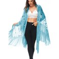 thumbnail image 2 of Womens Oversize Hand Beaded Fringed Sequin Evening Shawl Wrap, 2 of 5