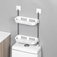thumbnail image 4 of Vaidha Over Toilet Storage Rack Self Adhesive Toilet Shelf Bathroom Organizer Shelf Above Toilet Shelf Bathroom Storage Bathroom Shelves Over Toilet Shelf White, 4 of 7