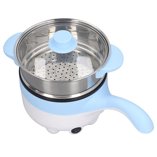 Portable Electric Cooking Pot, Safe Prevent Drying Car Electric Cooking Pot Automatically Cut Off Non Stick with Steaming Pot for Camping