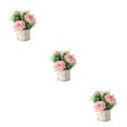 thumbnail image 3 of relayinert Simulation Flower Set Low Maintenance Easy To Clean Fake Peony Silk Hydrangea Flower Silk Artificial Flowers With Vase rose pink 3Set, 3 of 6