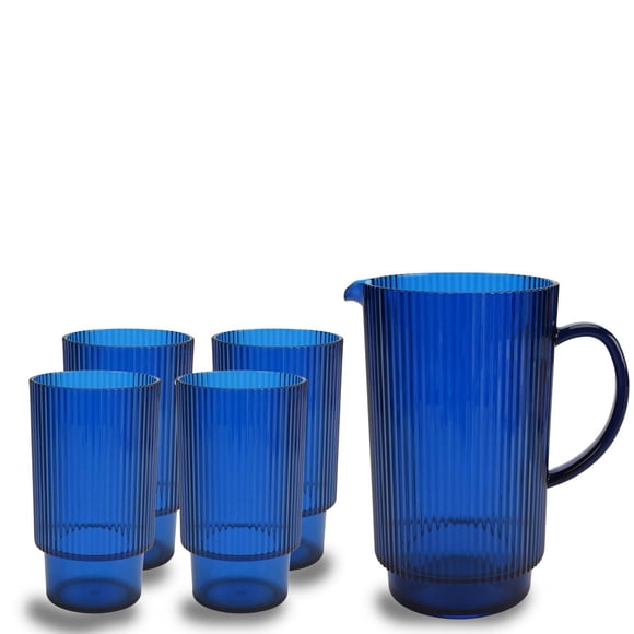 Carafe et Verres Highball en Acrylique, Ensemble de 5