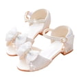 thumbnail image 1 of REDARER Big Girl Summer Soft Bottom Breathable Non Slip High Heel Rhinestone Bow Princess Sandals,Size 10-10.5 Years, 1 of 5