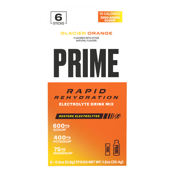 Sachets de réhydratation rapide Prime, orange glacier, boîte de 6