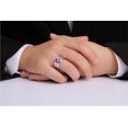 thumbnail image 2 of RYLOS Men's Rings Sterling Silver Rings Classic Designer Style 8X6MM Oval Gemstone &  Diamond Ring Amethyst February Birthstone Rings For Men Size 8, 2 of 7