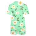 thumbnail image 4 of Jamicy Pyjama Super Doux pour Femmes Mode Décontractée Imprimé Manches Courtes Col à Revers avec Shorts Ensemble de Pyjama Confortable pour la Maison, 4 of 4