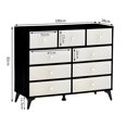 thumbnail image 2 of Commode de Rangement à 9 Tiroirs avec Dessus en Bois - Organisateur MDF Noir pour Chambre, Salon, Cuisine - Commode Moderne, 2 of 5
