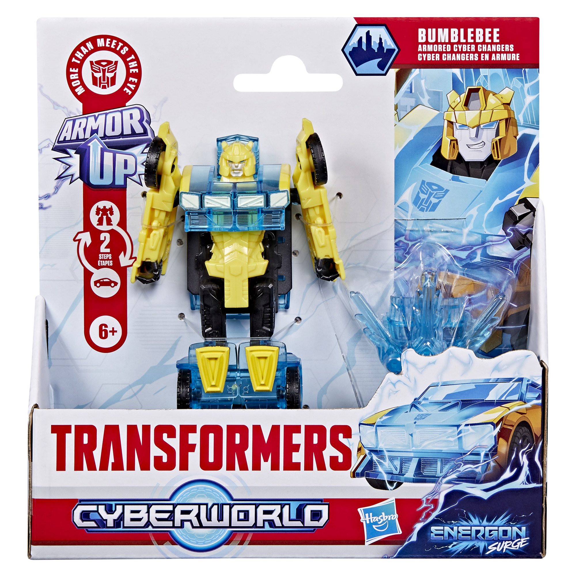 Transformers CYBERWORLD Energon Surge Cyber Changers en armure, figurine Bumblebee