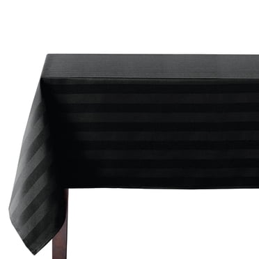 Hometrends Microfiber Stripe Tablecloth 60x84, Black
