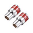thumbnail image 1 of Unique Bargains 2 Pcs 1/2-Inch Drive by 10mm Shallow Socket w Red Band, Cr-V, 6-Point, Metric, 1 of 4