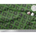 thumbnail image 2 of Soimoi Green Moss Georgette Fabric Square Geometric Print Sewing Fabric Yard 42 Inch Wide, 2 of 3