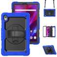 thumbnail image 1 of Case for Lenovo Tab K10 10.3 Inch / M10 FHD Plus 2020 2nd Gen with Screen Protector, 360 Degree Rotating Kickstand Hand Strap Heavy Duty Shockproof Cover with Shoulder Strap, Blue, 1 of 7