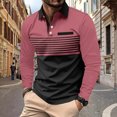 thumbnail image 1 of RXIRUCGD Hommes Décontracté Uni à Rayures à Boutons Manches Longues Col Rabattu Blouse Chemise Hauts, Rose Vif, Taille : 2TG, 1 of 5