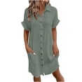 thumbnail image 4 of Gspmoly Robes Décontractées pour Femmes, Robe à Manches Longues à Col en V Style Imprimé pour Dames Robe de Cocktail Offres Hebdomadaires, 4 of 5