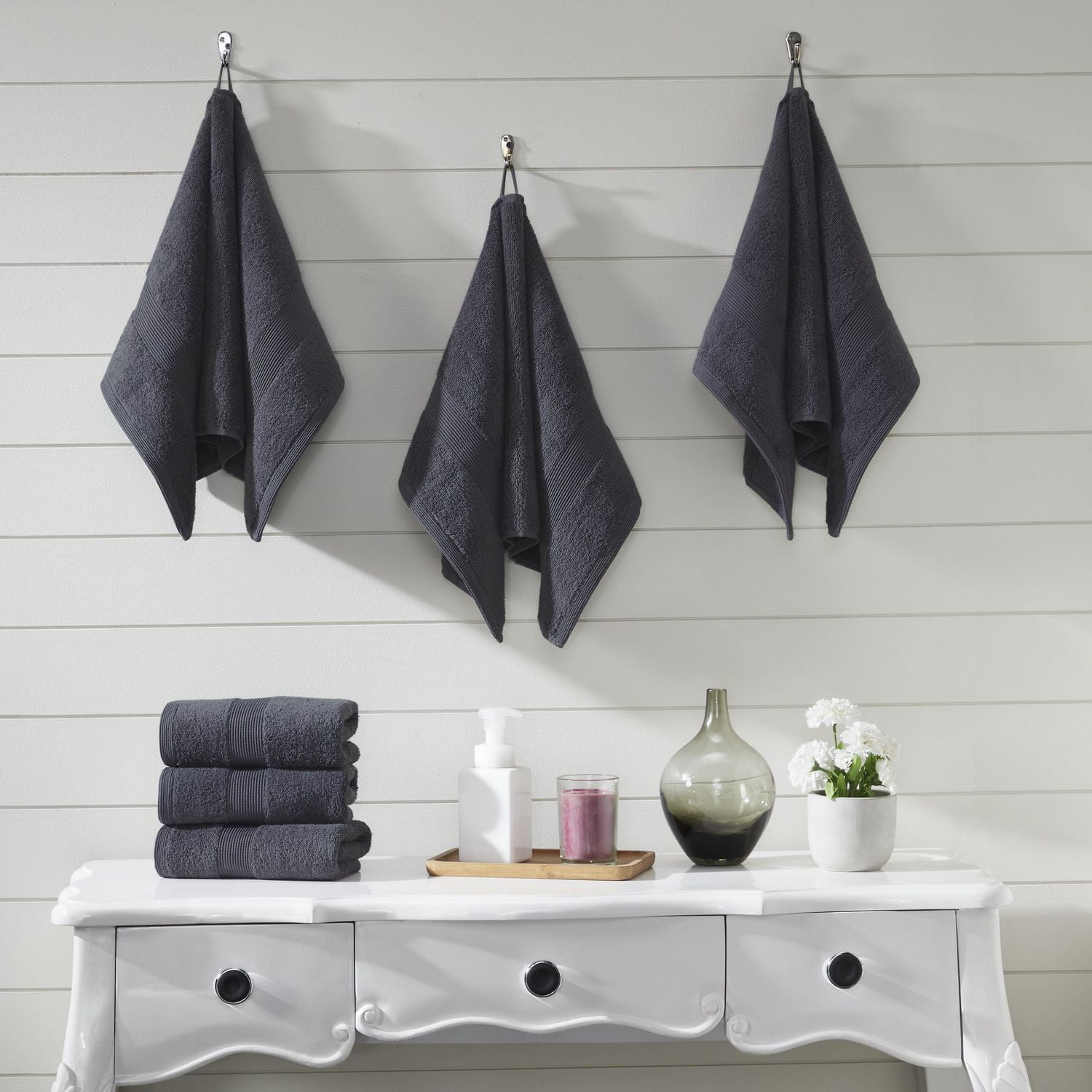 Fabstyles Super Soft and Absorbent Hand Towel, Luxury Hand Towels for Spa, Home, and Hotel, Quick Dry Hand Towels, Set of 6, 16 x 28 Inches