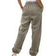 thumbnail image 3 of AherBiu Pantalon de Survêtement en Molleton pour Femmes, Ample, Taille Haute, Décontracté, Athlétique, Joggers avec Poches, Course, Gym, Entraînement, Pantalon, 3 of 6