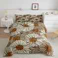 thumbnail image 1 of YST Daisy Queen Bedding Set,Retro Daisy Floral Down Comforter For Adult Teens,Brown Rustic Flowers Comforter Set,Vintage Aesthetics Garden Rural Duvet Set For All Season,Soft Warm 3Pcs, 1 of 5