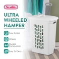 thumbnail image 2 of Sterilite White Laundry Hamper With Lift-Top, Wheels, And Pull Handle, 18 Pack, 2 of 10