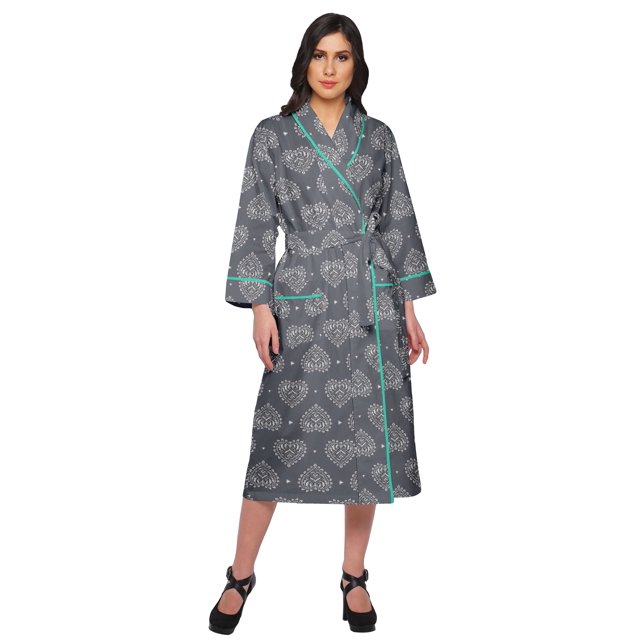 Moomaya Printed WoMen's Robe Dressing Gown With Pockets Bath Robe Girls