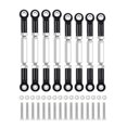 thumbnail image 1 of fastboy 8pieces Wheelbase Steering Link Rod Set For MN WPL 1/16 C14 RC Car Accessories Black, 1 of 6