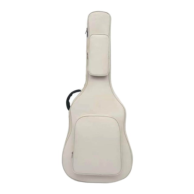 ziyahi Acoustic Guitar Bag with Pockets Backpack Adjustable Shoulder Strap for Bass Beige