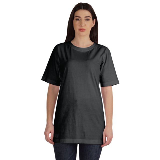 Inkmeso T-Shirt Basique en Coton à Col Rond pour Femmes Coupe Ample Décontracté Long Haut d'Entraînement