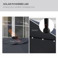 thumbnail image 4 of Outsunny Parasol de Patio Solaire avec DEL et Inclinaison, Parasol de Table, Gris Foncé, 4 of 10
