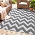 thumbnail image 2 of Outsunny Tapis Extérieur Réversible pour VR, Tapis de Sol de Patio 4 Pieds x 6 Pieds, Gris et Blanc, 2 of 10