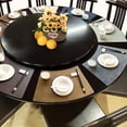 thumbnail image 4 of fheaev Hotel Restaurant Placemats Leather Dining Placemats Fan-shaped Western-style Placemats European-style Heat Table Mats Leather Patterned Placemats, 4 of 5