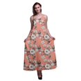 thumbnail image 1 of Bimba Robe Longue Maxi Imprimée en Rayonne pour Femmes à Bretelles Spaghetti Ajustables Boho-X-Grand, 1 of 5
