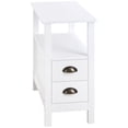 thumbnail image 1 of HOMCOM Table d'Appoint Mince avec 2 Tiroirs et Tablette de Rangement, Table d'Appoint pour Sofa, 1 of 10