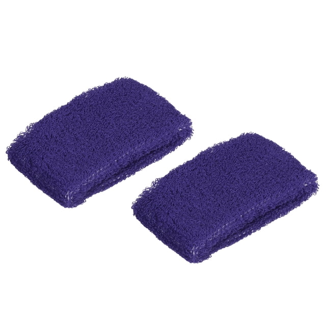 Unique Bargains Bracelets de Sport 8x5 cm en Éponge Absorbants, Bande Anti-Transpiration Athlétique, Violet, Lot de 2