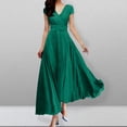 thumbnail image 1 of UPPADA Liquidation d'Économies d'Été 2024! Robes Grande Taille pour Femmes aux Formes Robe d'Invitée de Mariage Manches Courtes Col en V Robes de Cocktail à Étages Fluide Robe Ceinturée Robes Décontractées pour Femmes, 1 of 6